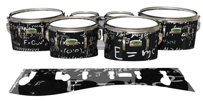 Yamaha 8200 Field Corps Tenor Drum Slips - Mathmatical Equations on Black (Themed)