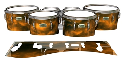 Yamaha 8200 Field Corps Tenor Drum Slips - Orange Smokey Clouds (Themed)