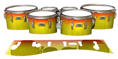 Yamaha 8200 Field Corps Tenor Drum Slips - Phoenix Fire (Yellow) (Orange)