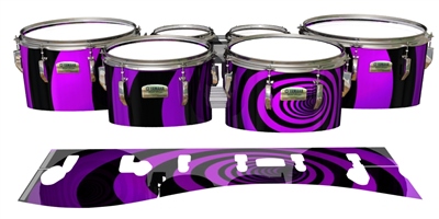 Yamaha 8200 Field Corps Tenor Drum Slips - Purple Vortex Illusion (Themed)