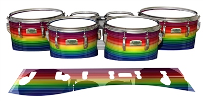 Yamaha 8200 Field Corps Tenor Drum Slips - Rainbow Stripes (Themed)