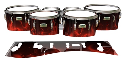 Yamaha 8200 Field Corps Tenor Drum Slips - Red Flames (Themed)