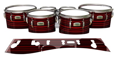 Yamaha 8200 Field Corps Tenor Drum Slips - Red Horizon Stripes (Red)