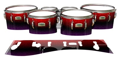 Yamaha 8200 Field Corps Tenor Drum Slips - Rosso Galaxy Fade (Red) (Purple)