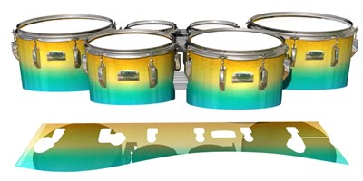 Yamaha 8200 Field Corps Tenor Drum Slips - Set Sail (Aqua) (Yellow)