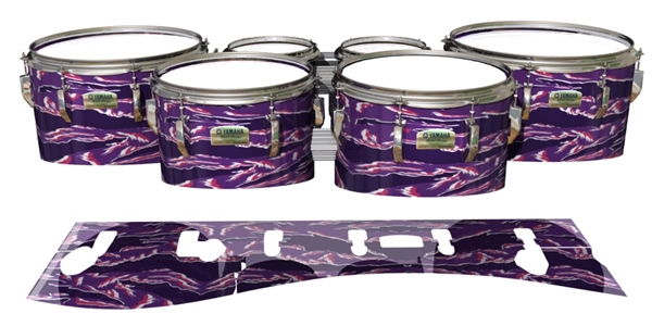 Yamaha 8200 Field Corps Tenor Drum Slips - Violet Voltage Tiger Camouflage (Purple)