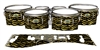 Yamaha 8200 Field Corps Tenor Drum Slips - Wave Brush Strokes Yellow and Black (Yellow)