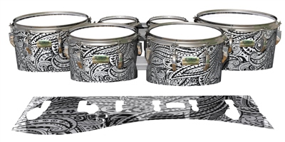 Yamaha 8200 Field Corps Tenor Drum Slips - White Paisley (Themed)