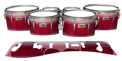 Yamaha 8200 Field Corps Tenor Drum Slips - Wicked White Ruby (Red) (Pink)