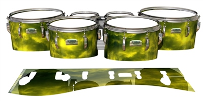 Yamaha 8200 Field Corps Tenor Drum Slips - Yellow Smokey Clouds (Themed)