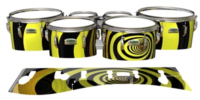 Yamaha 8200 Field Corps Tenor Drum Slips - Yellow Vortex Illusion (Themed)