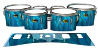 Yamaha 8300 Field Corps Tenor Drum Slips - Blue Feathers (Themed)
