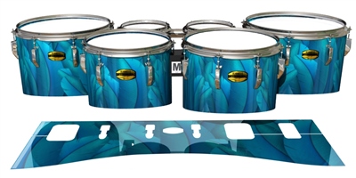 Yamaha 8300 Field Corps Tenor Drum Slips - Blue Feathers (Themed)