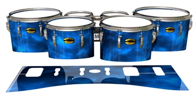 Yamaha 8300 Field Corps Tenor Drum Slips - Blue Smokey Clouds (Themed)