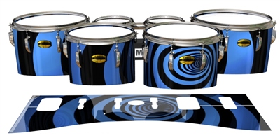Yamaha 8300 Field Corps Tenor Drum Slips - Blue Vortex Illusion (Themed)