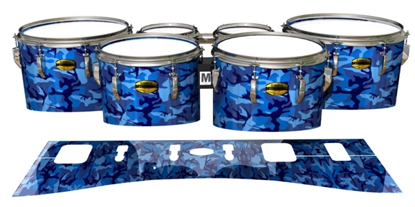Yamaha 8300 Field Corps Tenor Drum Slips - Blue Wing Traditional Camouflage (Blue)