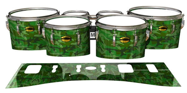 Yamaha 8300 Field Corps Tenor Drum Slips - Forest Traditional Camouflage (Green)