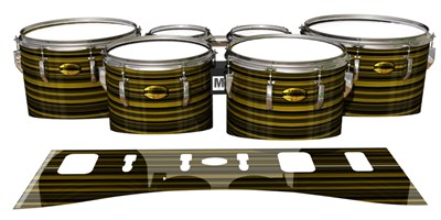 Yamaha 8300 Field Corps Tenor Drum Slips - Gold Horizon Stripes (Yellow)