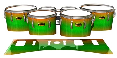 Yamaha 8300 Field Corps Tenor Drum Slips - Green Prairie Fade (Green) (Orange)