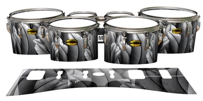 Yamaha 8300 Field Corps Tenor Drum Slips - Grey Feathers (Themed)