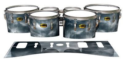 Yamaha 8300 Field Corps Tenor Drum Slips - Grey Smokey Clouds (Themed)