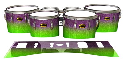 Yamaha 8300 Field Corps Tenor Drum Slips - Joker Drop Fade (Purple) (Green)