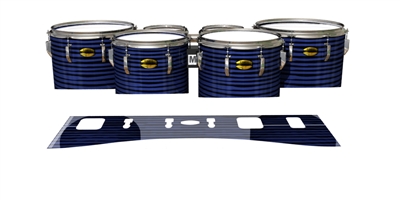Yamaha 8300 Field Corps Tenor Drum Slips - Lateral Brush Strokes Navy Blue and Black (Blue)