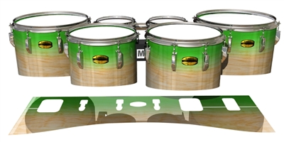 Yamaha 8300 Field Corps Tenor Drum Slips - Maple Woodgrain Green Fade (Green)