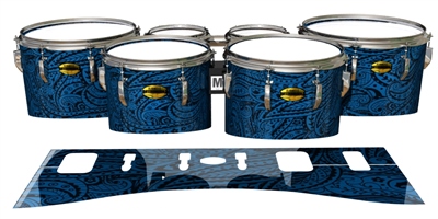 Yamaha 8300 Field Corps Tenor Drum Slips - Navy Blue Paisley (Themed)