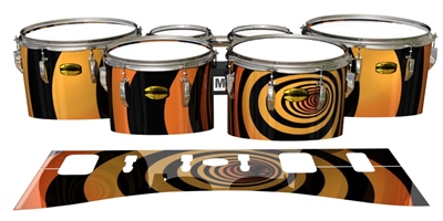 Yamaha 8300 Field Corps Tenor Drum Slips - Orange Vortex Illusion (Themed)2