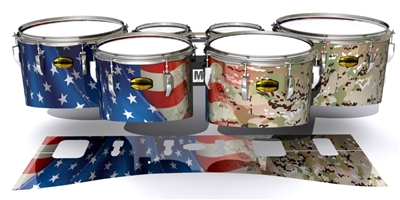 Yamaha 8300 Field Corps Tenor Drum Slips - Patriotic Camo Fade