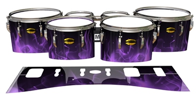 Yamaha 8300 Field Corps Tenor Drum Slips - Purple Flames (Themed)