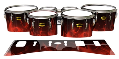 Yamaha 8300 Field Corps Tenor Drum Slips - Red Flames (Themed)