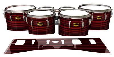 Yamaha 8300 Field Corps Tenor Drum Slips - Red Horizon Stripes (Red)