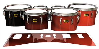 Yamaha 8300 Field Corps Tenor Drum Slips - Red Light Rays (Themed)