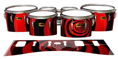 Yamaha 8300 Field Corps Tenor Drum Slips - Red Vortex Illusion (Themed)