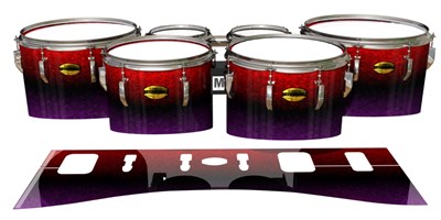 Yamaha 8300 Field Corps Tenor Drum Slips - Rosso Galaxy Fade (Red) (Purple)