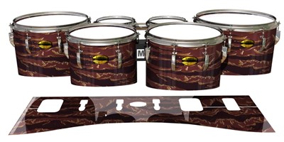 Yamaha 8300 Field Corps Tenor Drum Slips - Sabertooth Tiger Camouflage (Red)