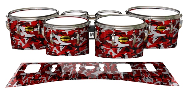 Yamaha 8300 Field Corps Tenor Drum Slips - Serious Red Traditional Camouflage (Red)