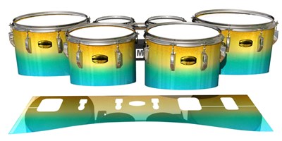 Yamaha 8300 Field Corps Tenor Drum Slips - Set Sail (Aqua) (Yellow)