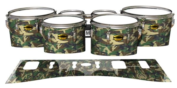Yamaha 8300 Field Corps Tenor Drum Slips - Woodland Traditional Camouflage (Neutral)