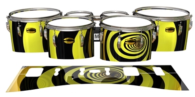 Yamaha 8300 Field Corps Tenor Drum Slips - Yellow Vortex Illusion (Themed)