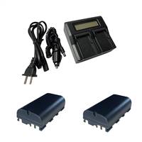 2 Batteries + Battery Charger for Leica GEB-221