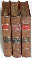 William H Prescott's 1873-1874 3 vol History of the Reign of Philip the Second