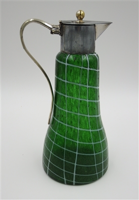 Art Nouveau Pallme-Konig Green Glass Claret Jug