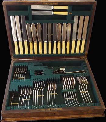 Frank Cobb & Co 1907 Silver Plate 69-Piece Cutlery Canteen - Sold