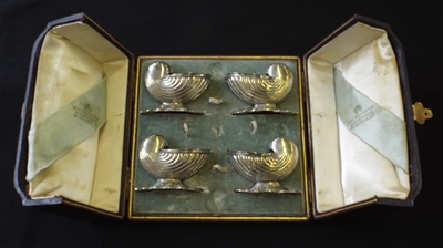 Josiah Adams & Sons 1869 Boxed Silver Plated Salts - Sold