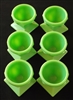 Art Deco Bakelite Tudor Rose Jadeite Green Faceted Egg Cups Set of 6 1930s