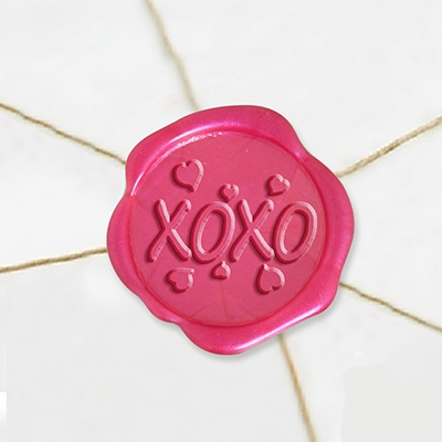 Self Adhesive Symbol Wax Seal Stickers  1 1/4" - XOXO