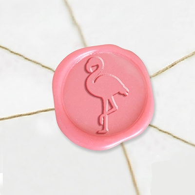 Self Adhesive Symbol Wax Seal Stickers  1 1/4" - Flamingo